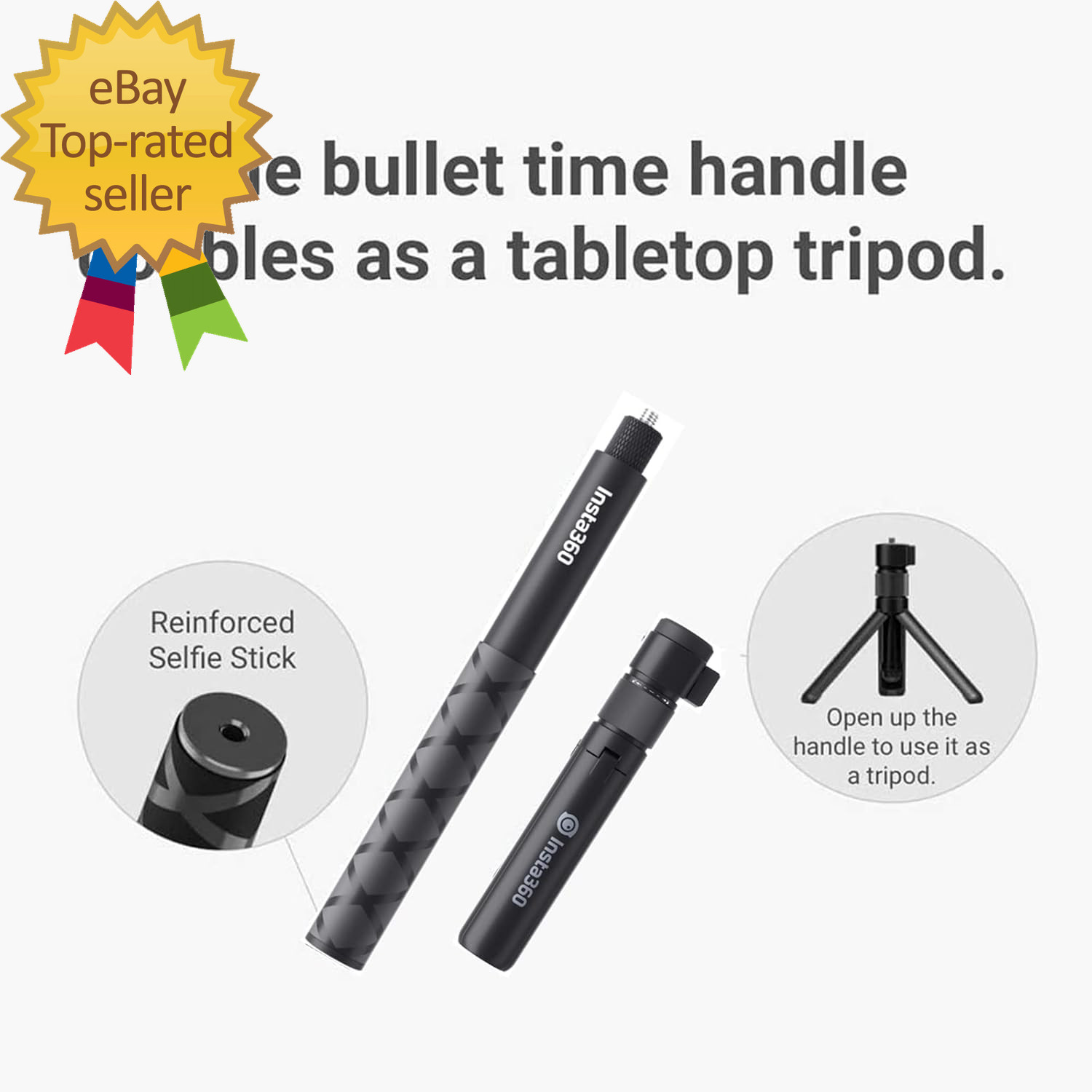 Handheld Camera Selfie Stick and Tripod for Insta360 Bullet Time Bundle, Protect