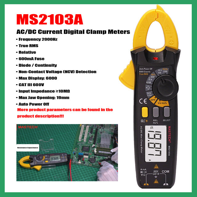 MASTECH MS2003A MS2003B MS2103A MS2103B AC Current Digital Clamp Meters True RMS