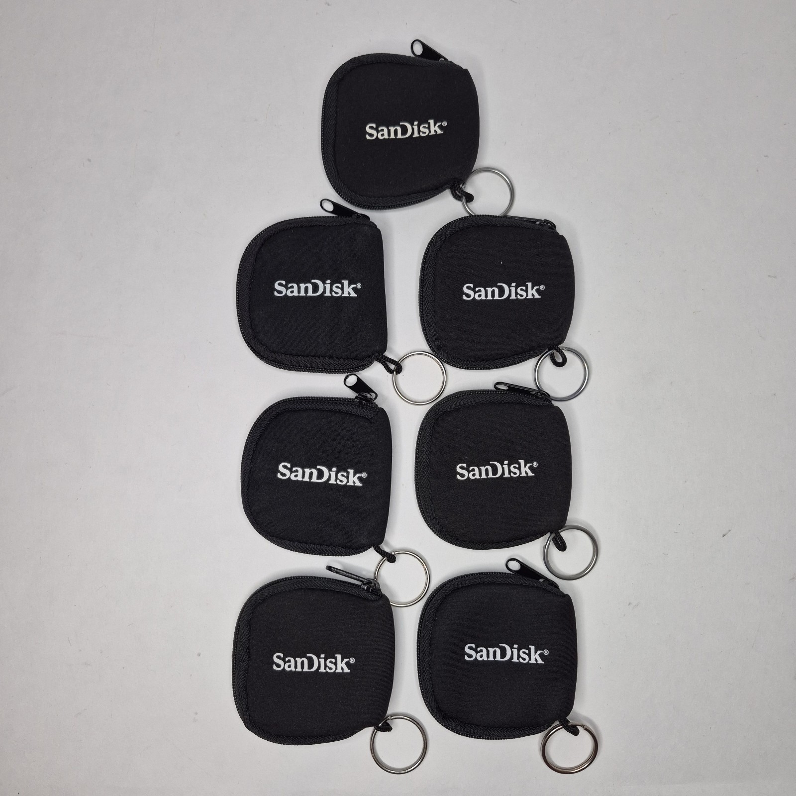 Genuine Black SanDisk Memory Card Holder Compact Wallet Pouch  Keychain Lot Of 7