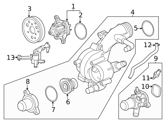 Genuine Ford Coolant Temp Sensor P2GZ12A648A