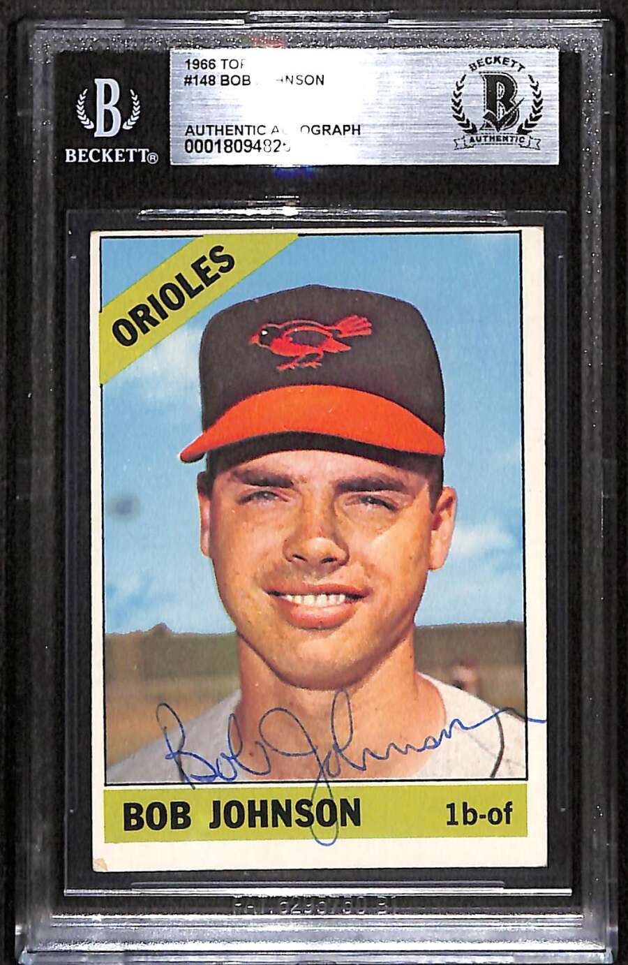 1966 Topps 148 Bob Johnson  BGS Auto Autographed BAS Authentic C99611