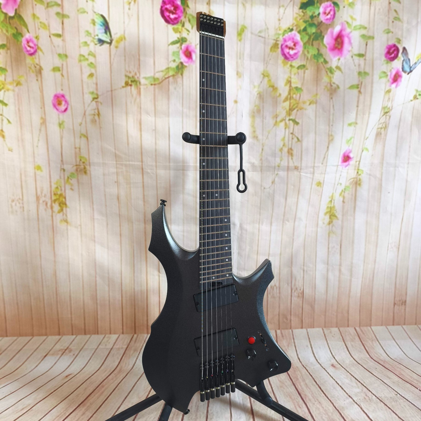 Matte Black Headless Eectric Guitar 7 Strings Solid Ash Wood 24Frets Killswitch