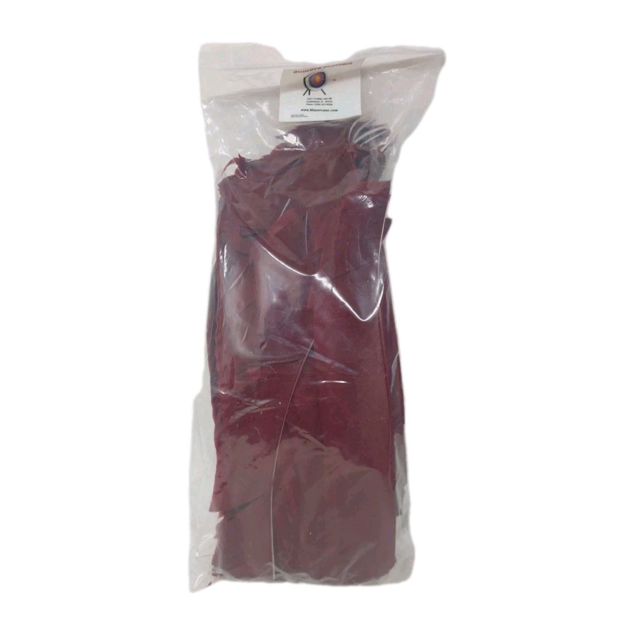 100 Pack Bullseye Feathers FULL LENGTH 9" Right Wing: Solid Deep Crimson Red
