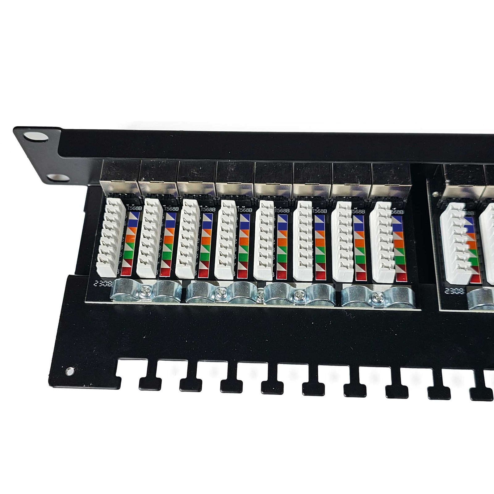 Cat6A Shielded 24 Port Network LAN Patch Panel 1U Rackmount 110