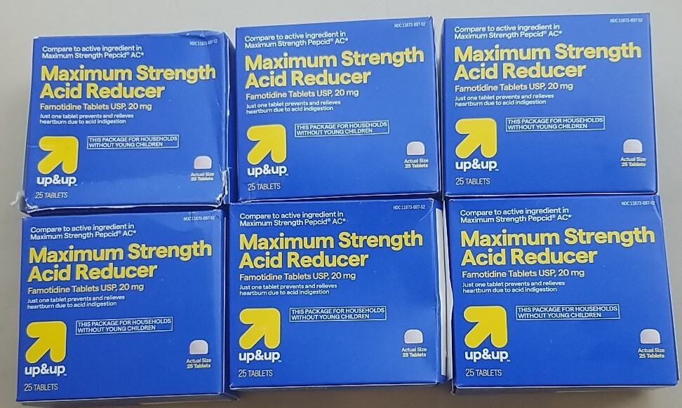 Up&Up Maximum Strength Acid Reducer Tablets 20mg 25 Tablets Exp 06/2026 Lot Of 6