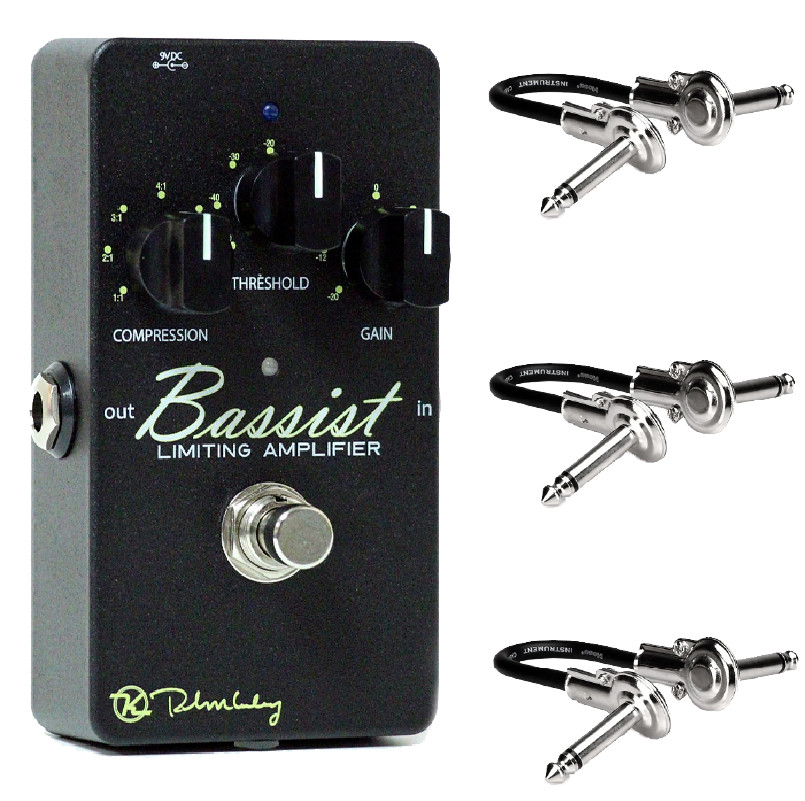 Keeley Bassist Limiting Amplifier Bass Compressor Pedal, 3 Patch Cable - Bundle