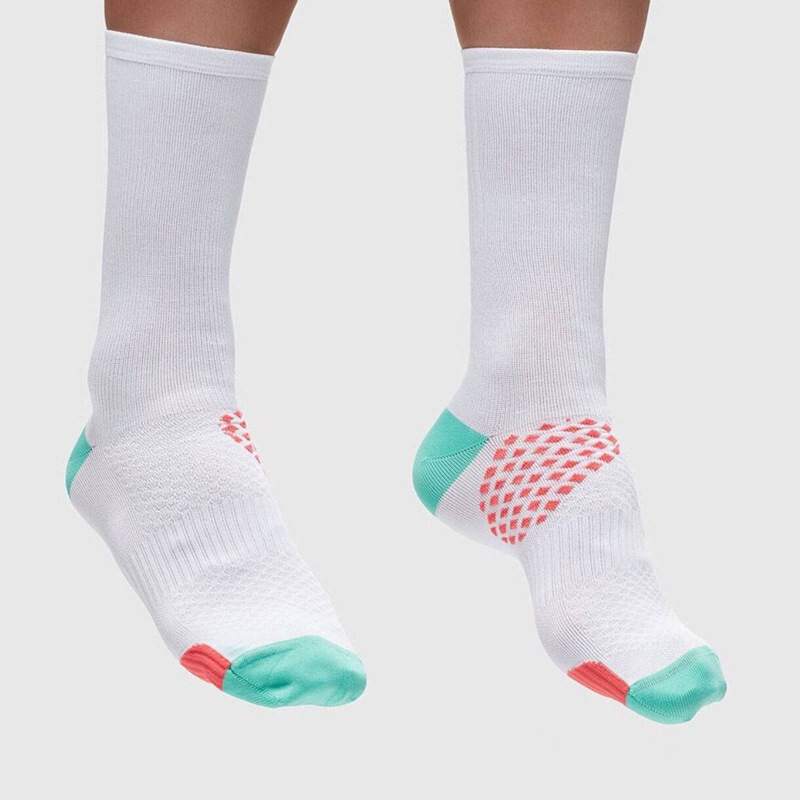 Pro Men Women Road Cycling Sports Socks XC Riding Bicycle Socks Anti-Sweat White