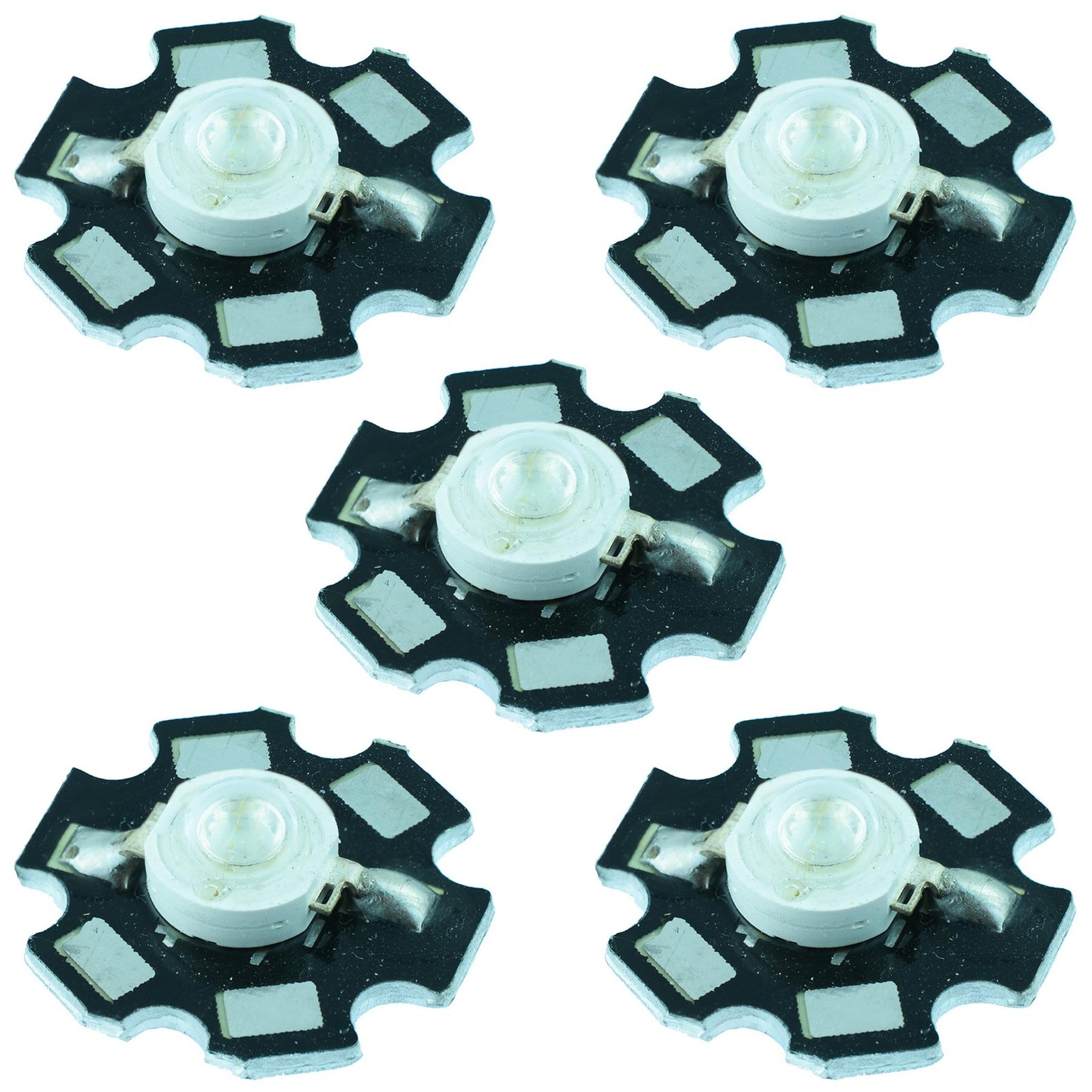 5 x Red 3W Star High Power LED 50lm 140°