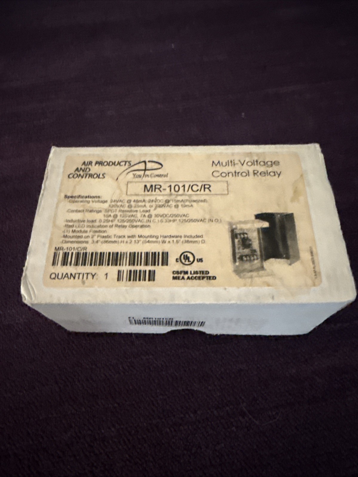 AIR PRODUCTS & Controls MR-101/C/R  Multi Voltage Control Relay. New.