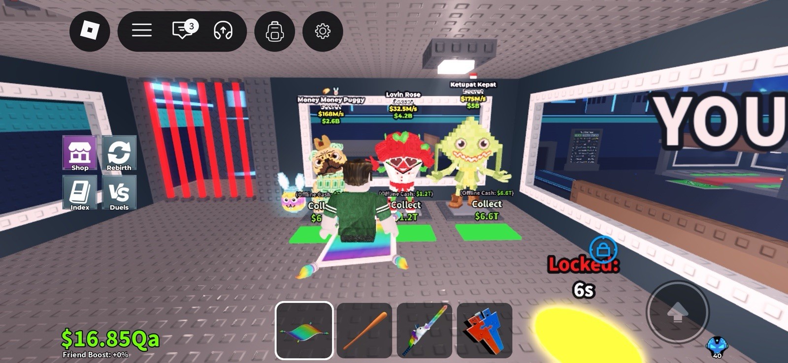Steal a brainrot lovin rose ketpaut and money pug