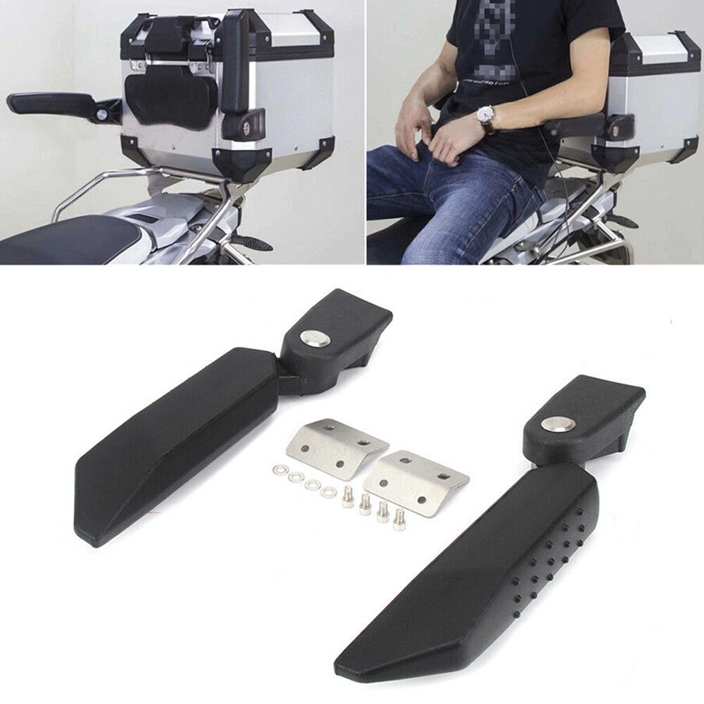 Folding Universal Motorcycle Top Case Box Trunk Rear Seat Passenger Armrest Kit