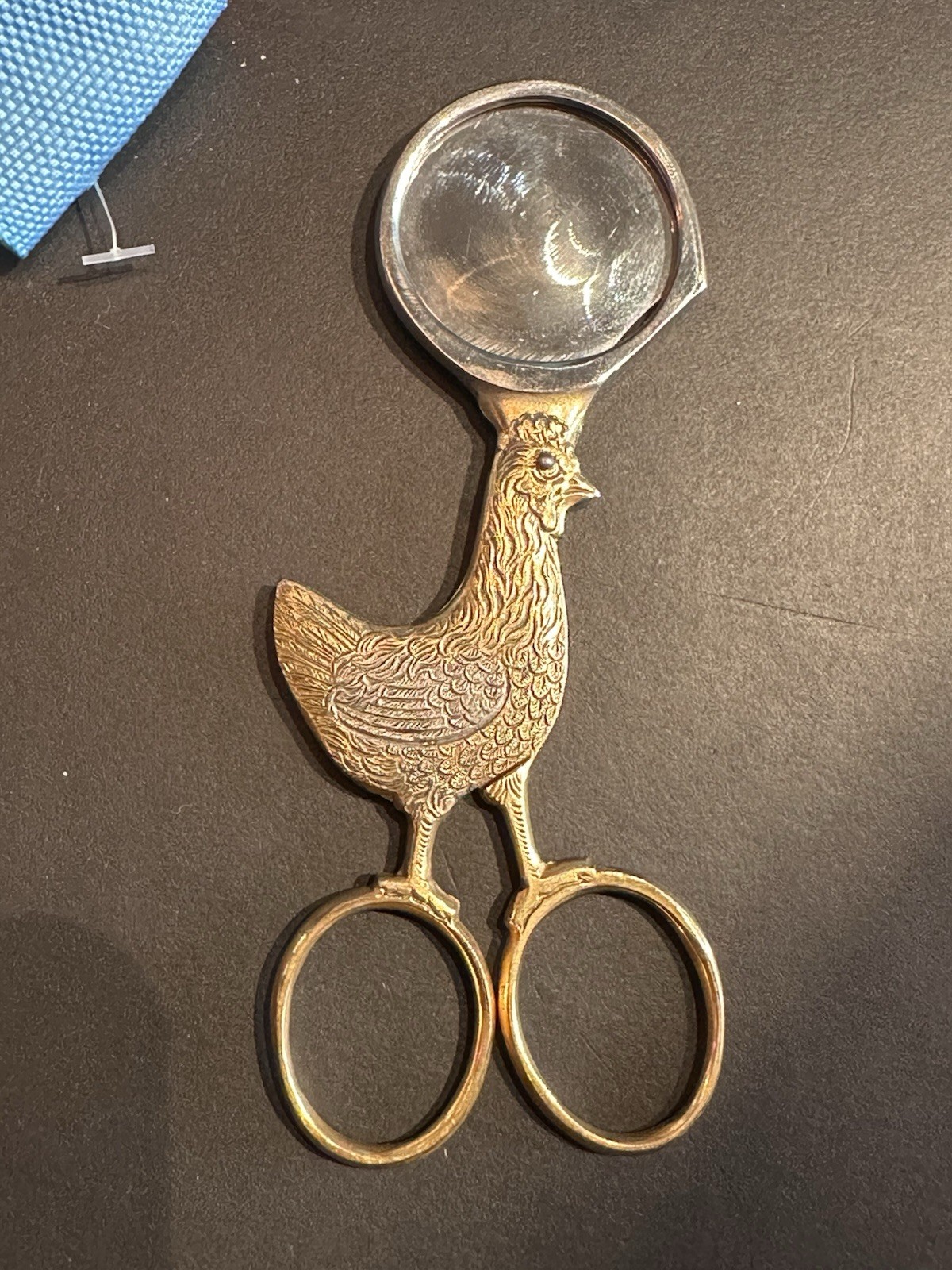 Egg Scissors Chicken Shaped Gold/Silvertone Made By Hoffritz NY Made in Germany
