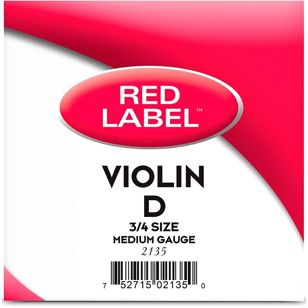Super Sensitive Red Label Violin String 2135 Medium - 3/4 Size - D String
