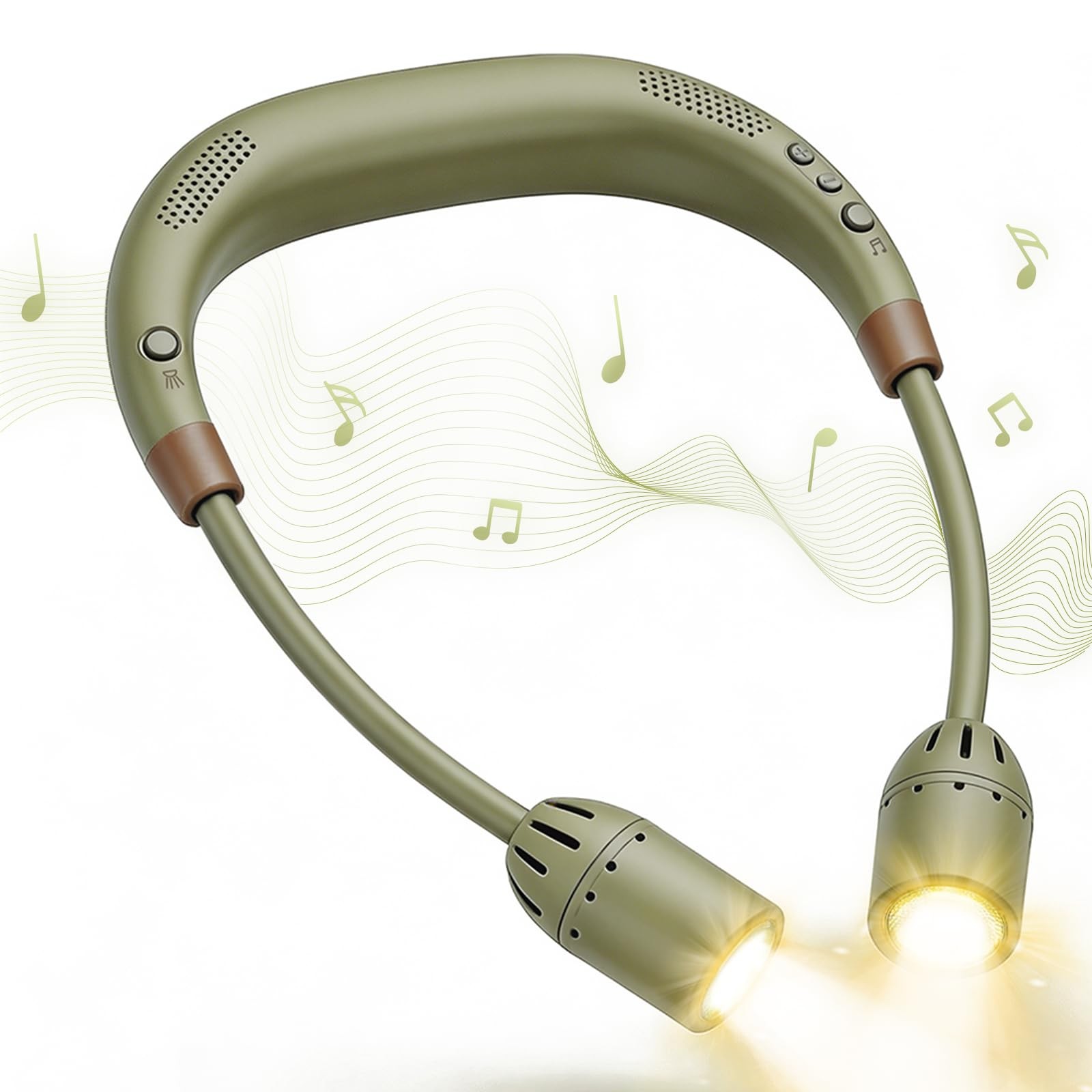 Neck Speakers with LED Light - Bluetooth 5.3 Wireless Neck Speaker & Hands-Fr...