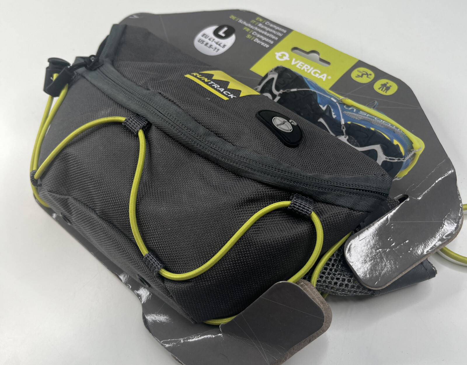 Veriga NWT run Track Size L Gray Yellow Hip Pack Grip Ons  Crampons sf4