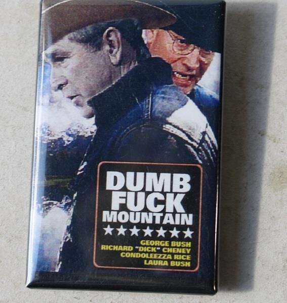 George W Bush Dick Cheney Anti Broke Back Mountain Celluloid Political Button +
