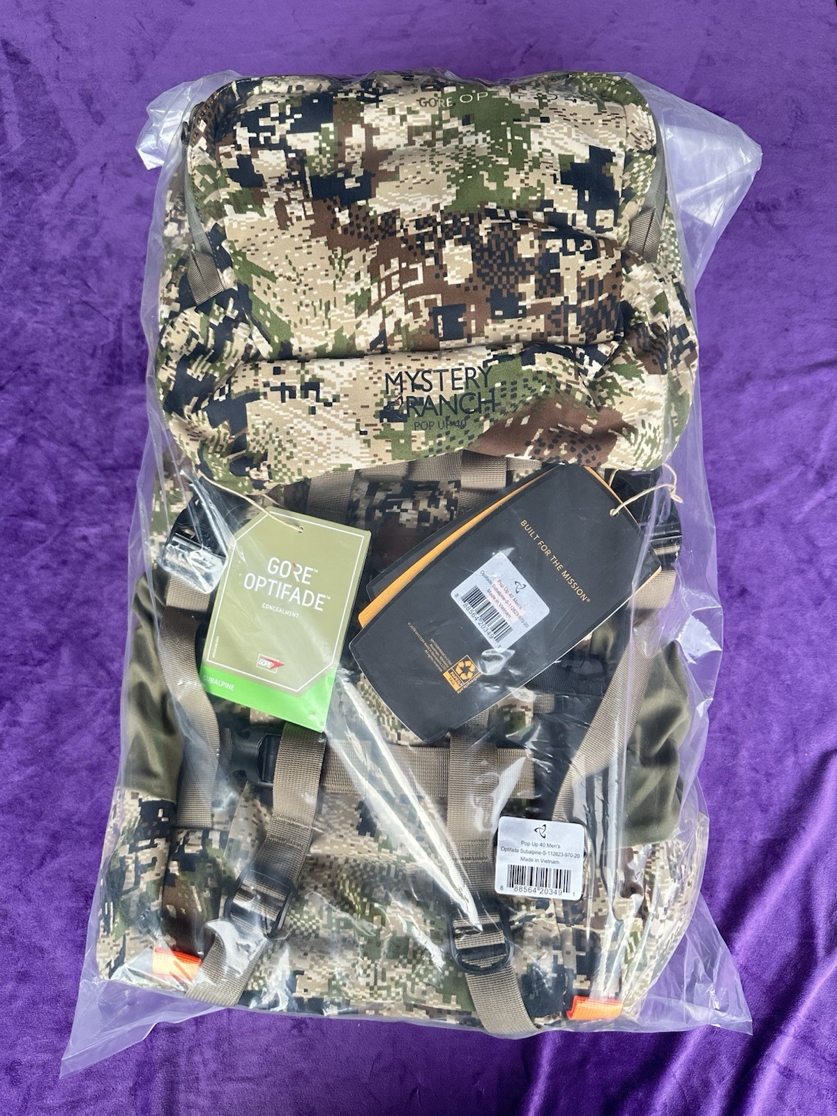 Mystery Ranch Pop Up 40 Men's Optifade Subalpine W/ Frame Size - S / M - NEW