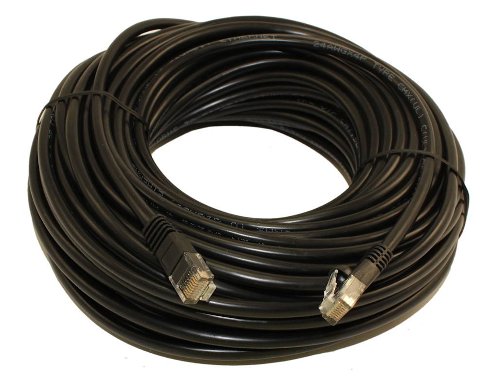 75ft Cat5E Ethernet RJ45 Patch Cable  Stranded  Snagless Booted  BLACK