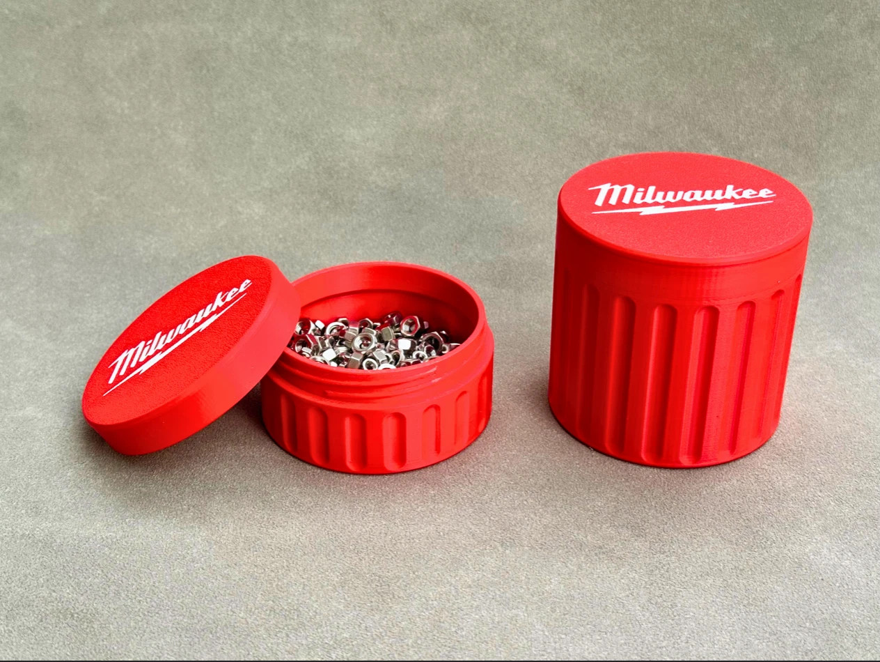 Milwaukee Container – Threaded Screw & Parts Storage Box 3D Printed for Tools