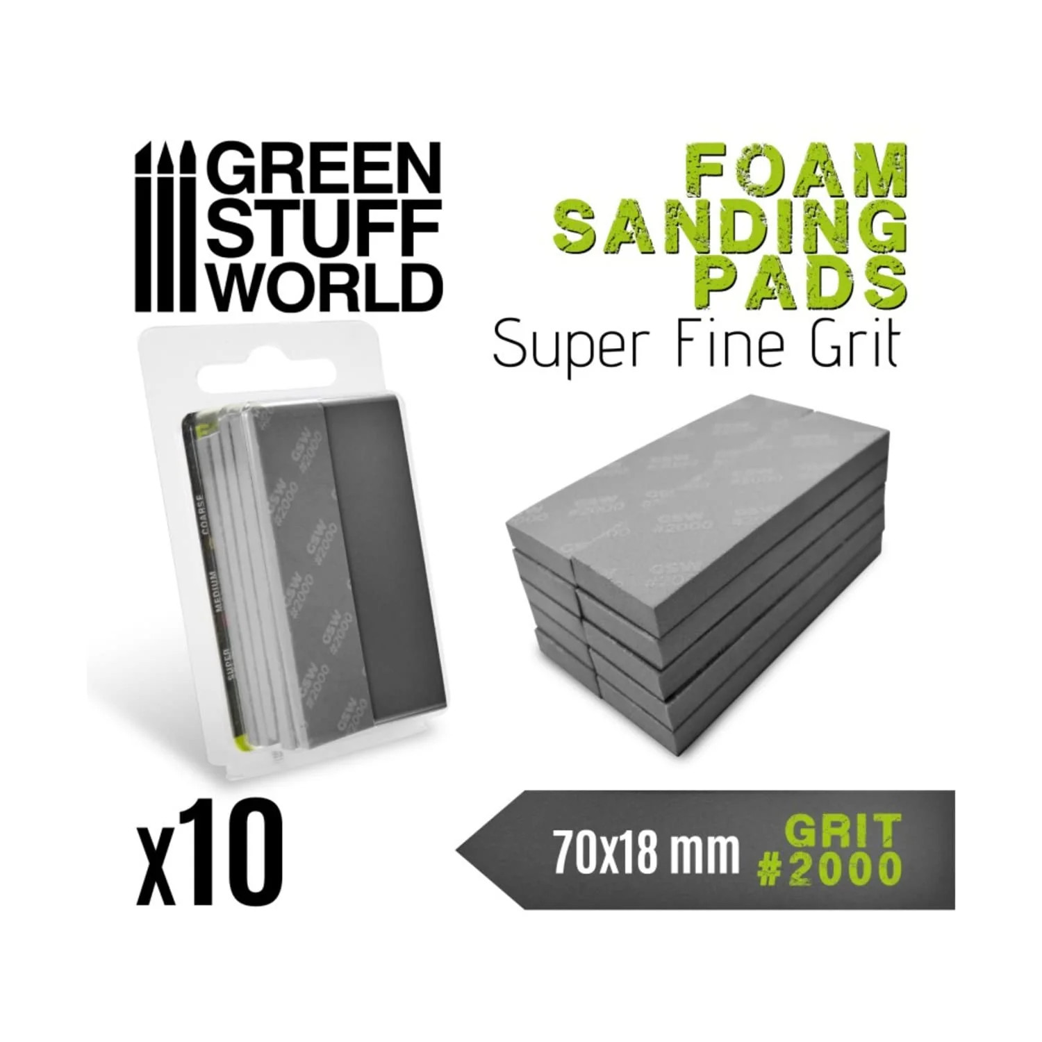 Green Stuff World for Models and Miniatures Foam Sanding Pads 2000 Grit 10774