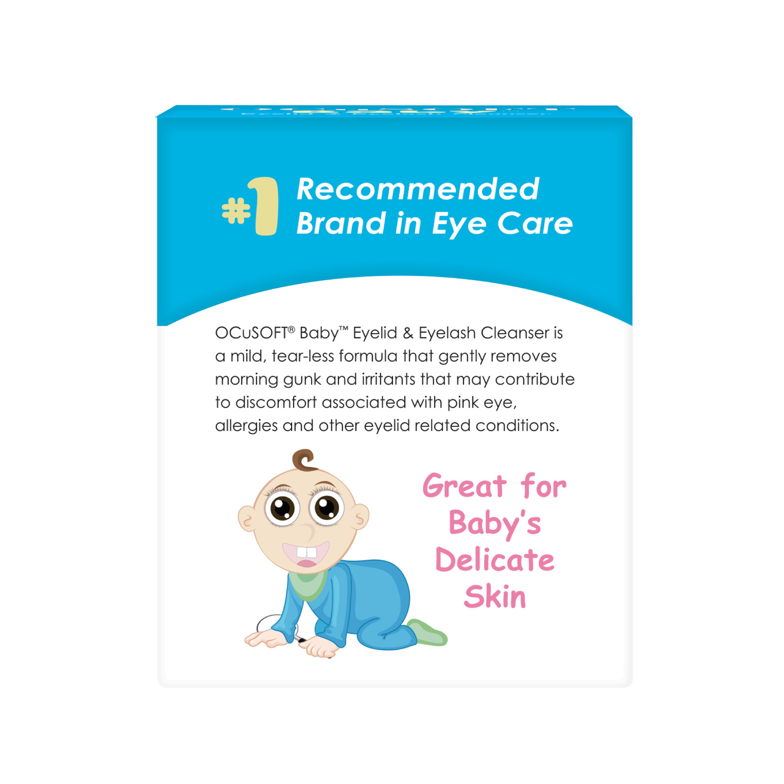 OCuSOFT Baby Eyelid and Eyelash Cleanser Pre-Moistened Pads 20 Count Box