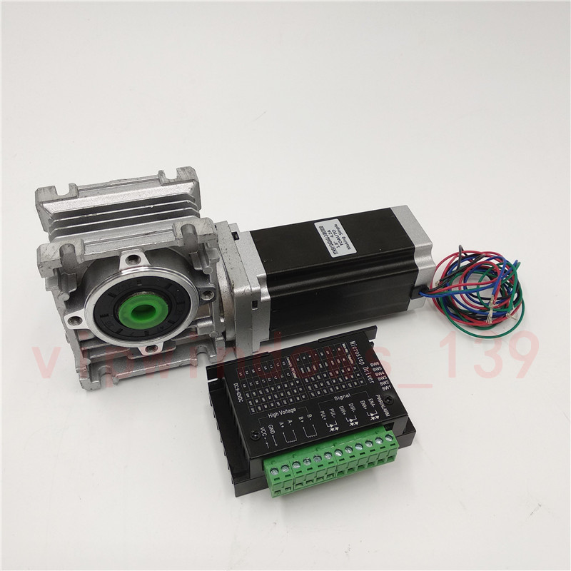 Nema23 1.8NM Hybrid Stepper Motor & Worm Gearbox Reducer & Driver TB6600 CNC Kit
