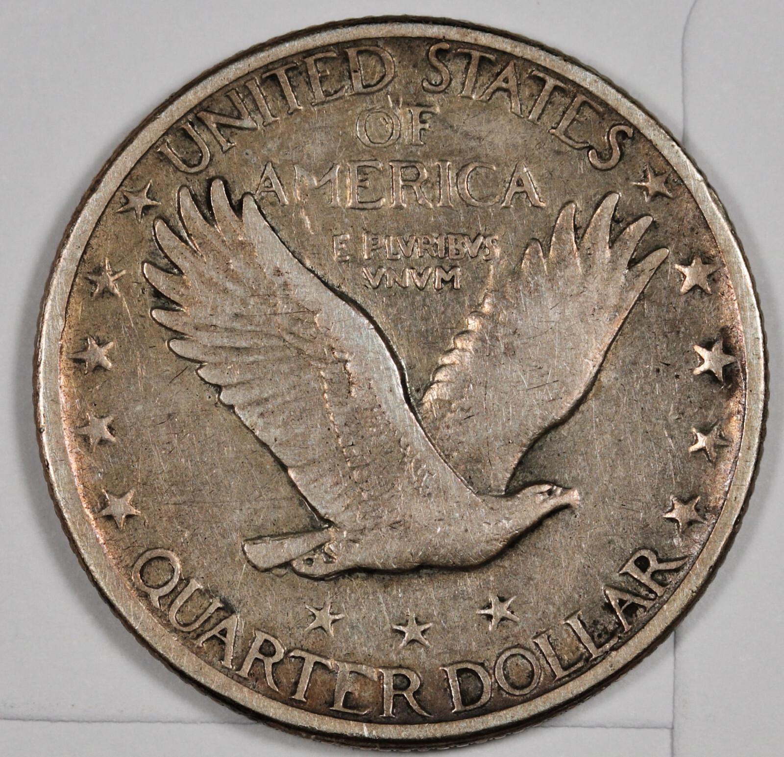 1920-s Standing Liberty Quarter. Error. Clashed "E". VF-XF. 197816