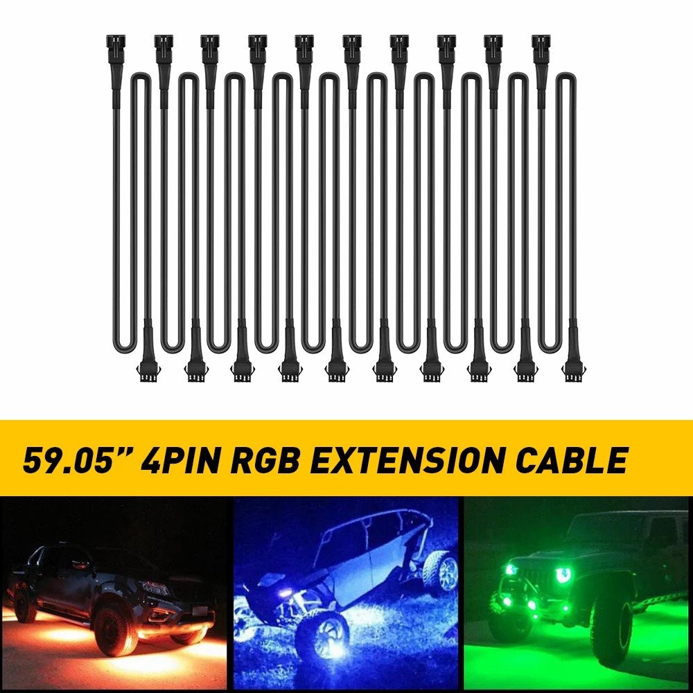 For RGB LED Strip Rock Lamps AUXITO 10x Extension Wire Cable Connector 4PIN EXXI