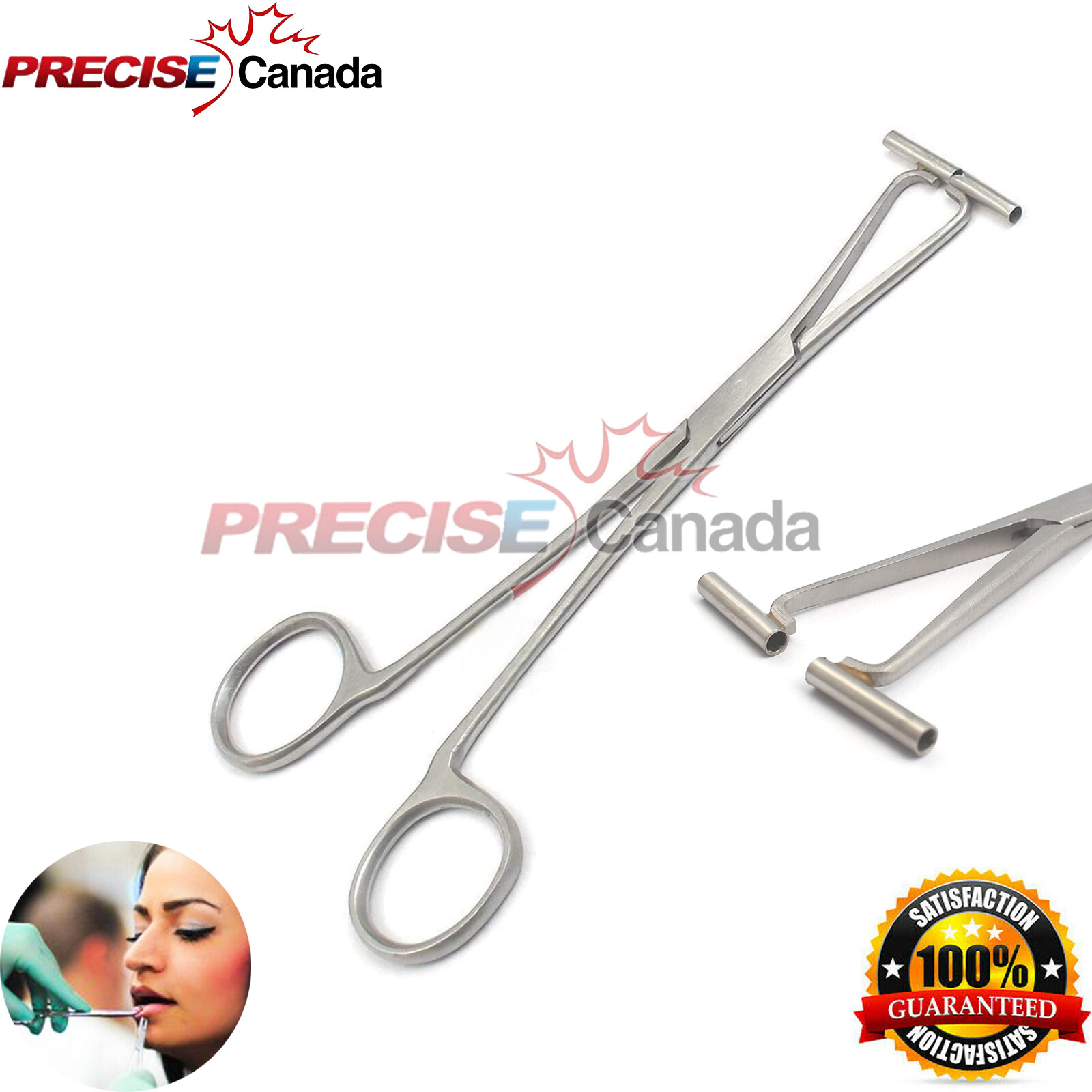 Septum Forceps Clamp Pliers 6" TUBE TUNNEL Stainless Steel Body Piercing Tools