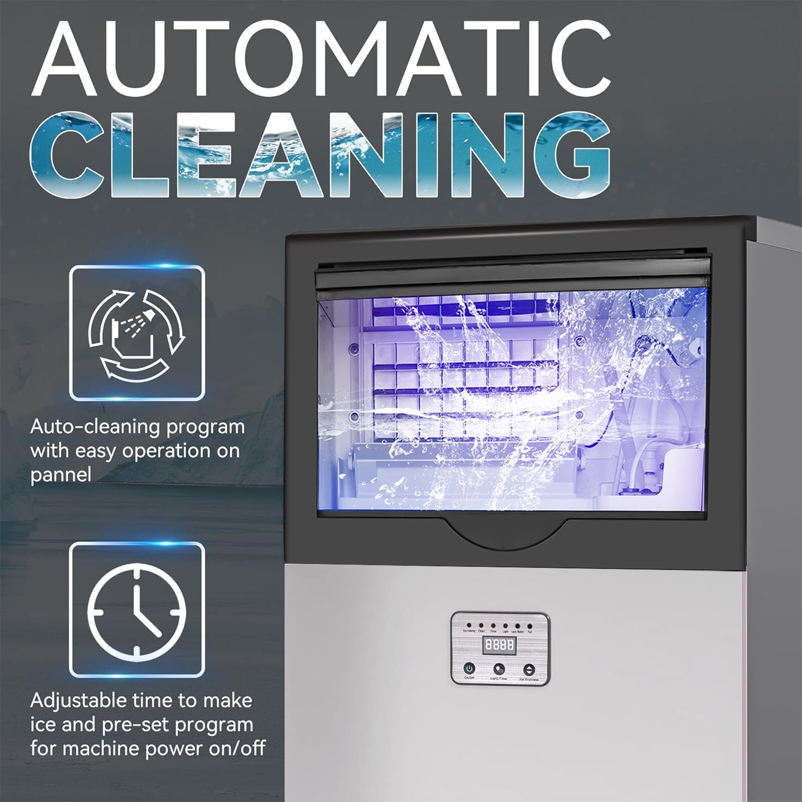 Built-in Commercial Ice Maker 100lbs Bar Restaurant Cube Machine