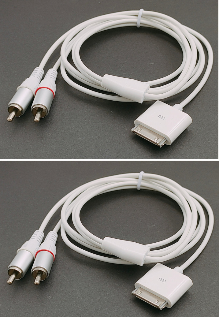 2PACK For iPod 30pin Dock Connector to 2RCA Audio cable 1.5meter 5ft