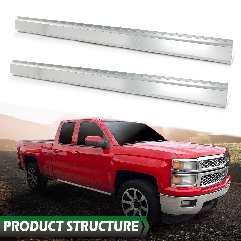 Rocker Panel Fit For 14-18 Chevy Silverado GMC Sierra 4 Door Crew Cab Left+Right