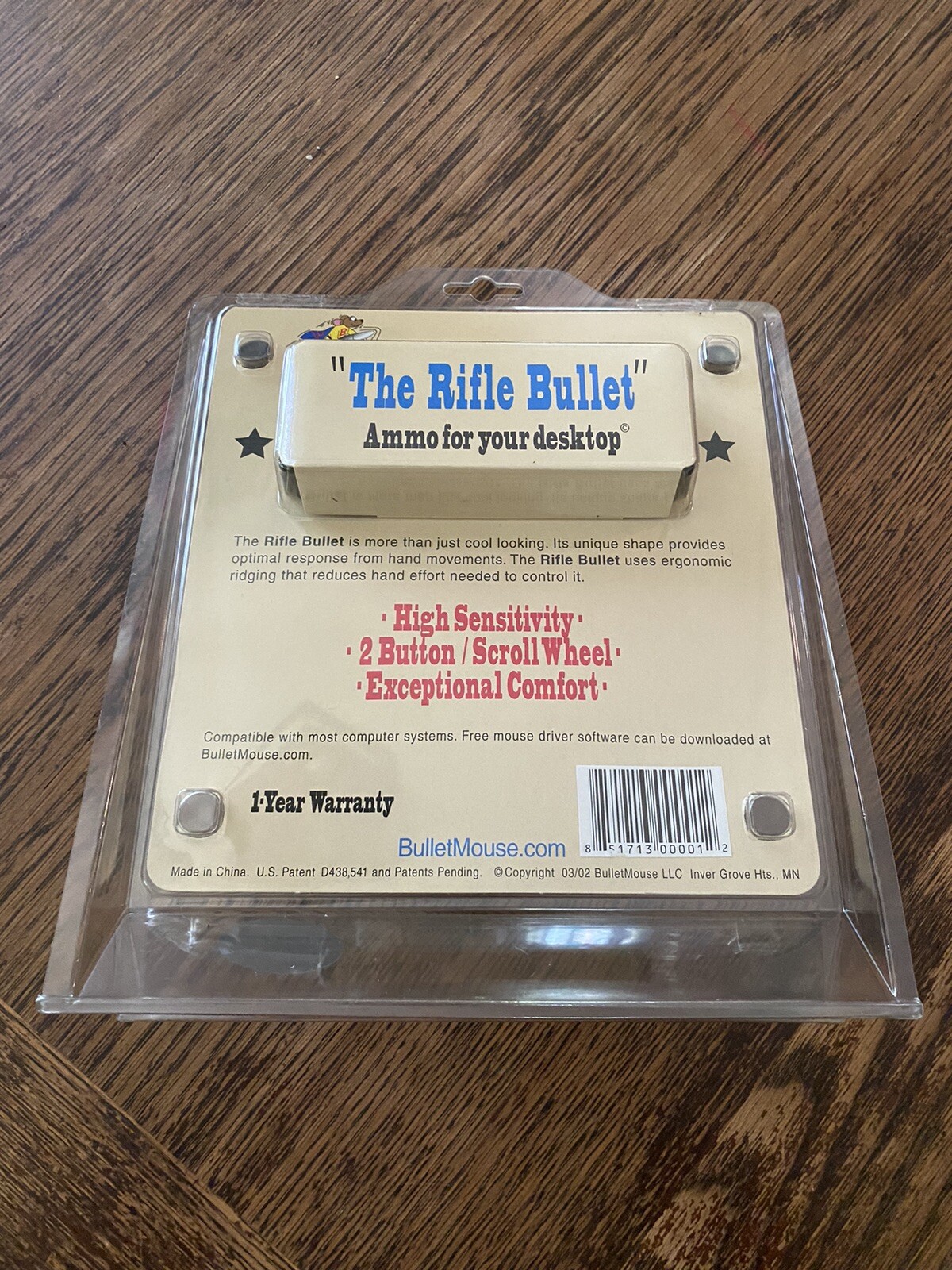 BULLETMOUSE, The Original “RifleBullet” Computer Mouse. USB, NEW