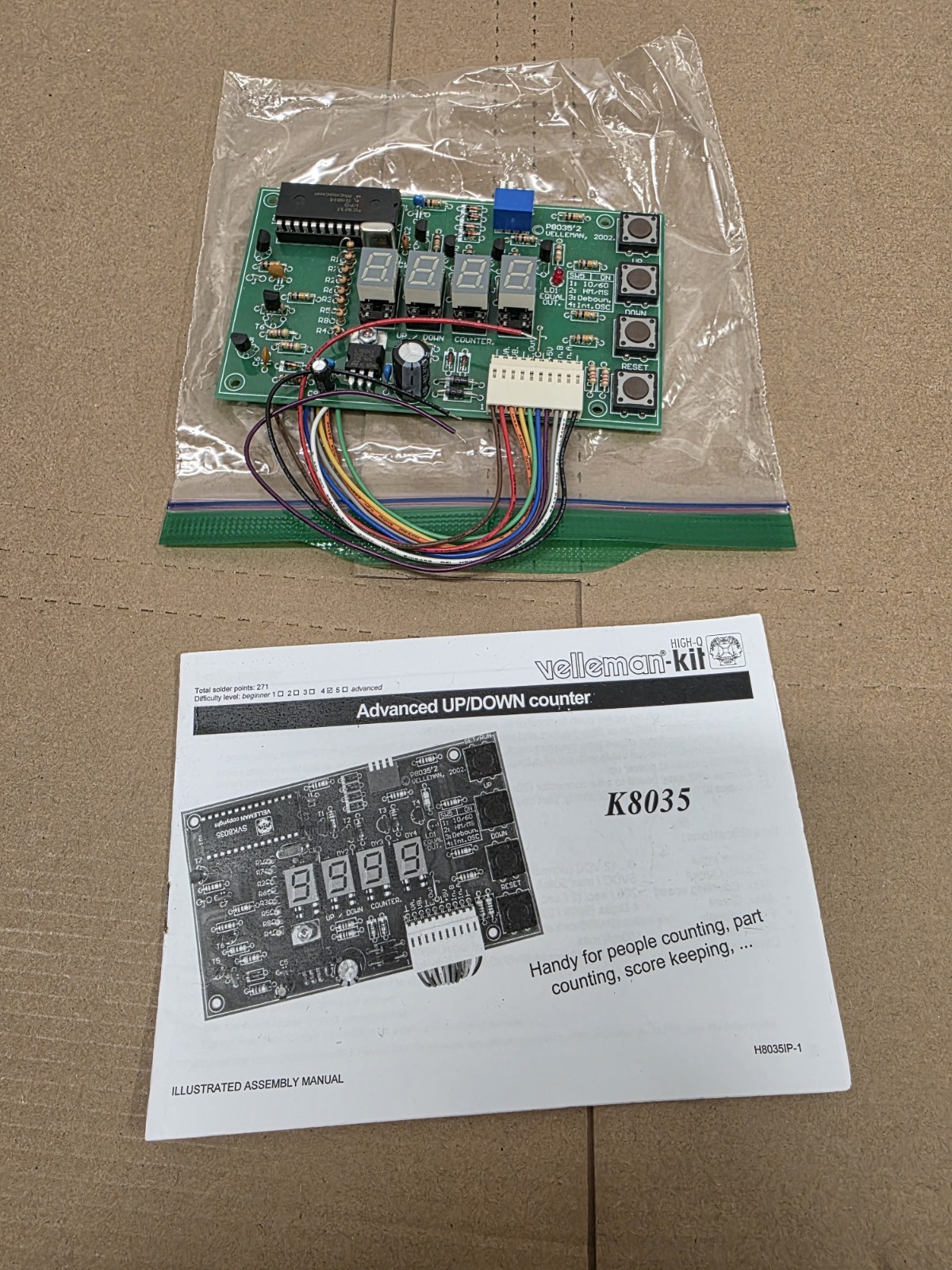 K8035 ADVANCED UP/DOWN COUNTER VELLEMAN KIT Without Box