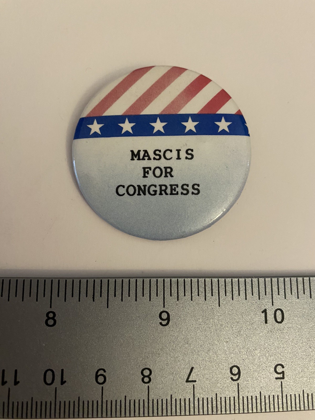 Mascis For Congress Pin Back Button P55