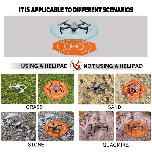 US Drone Landing Pad Portable Foldable 20in PU Double-Sided Waterproof Helipad