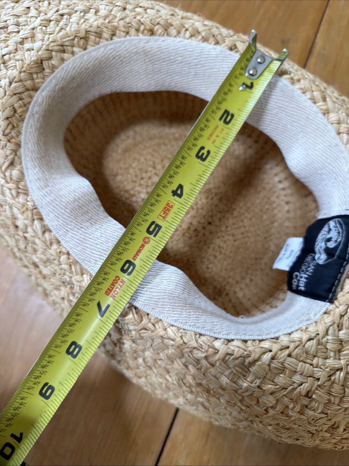 Straw Boater Hat Women Natural Woven Black Ribbon Bow Summer Beach Cottagecore