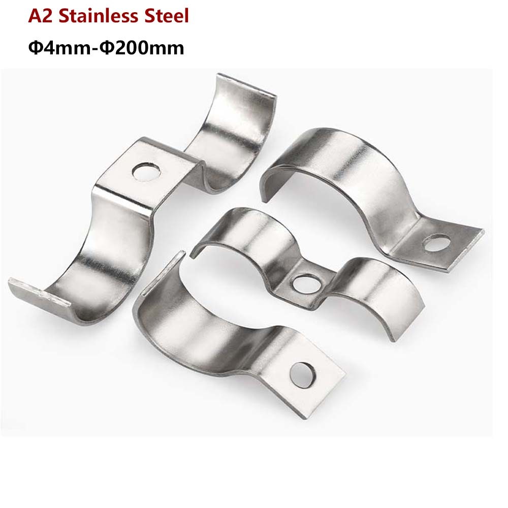 Half Saddle Clip U Pipe Clamps Tube Cable Clip A2 Stainless Steel for Plumbing