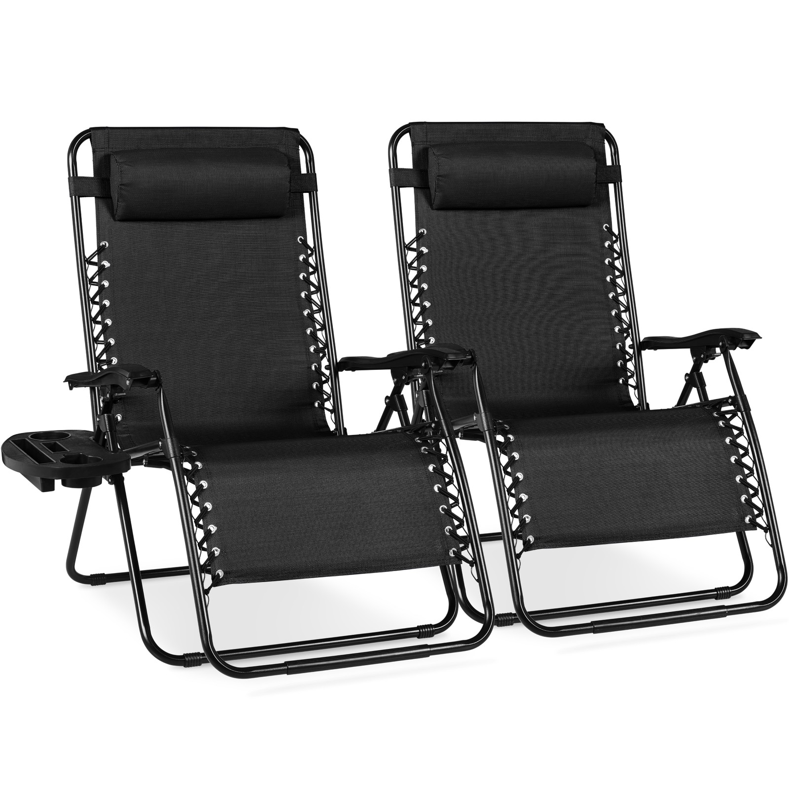 Set of 2 Extra Wide Adjustable Zero Gravity Patio Chair Recliners
