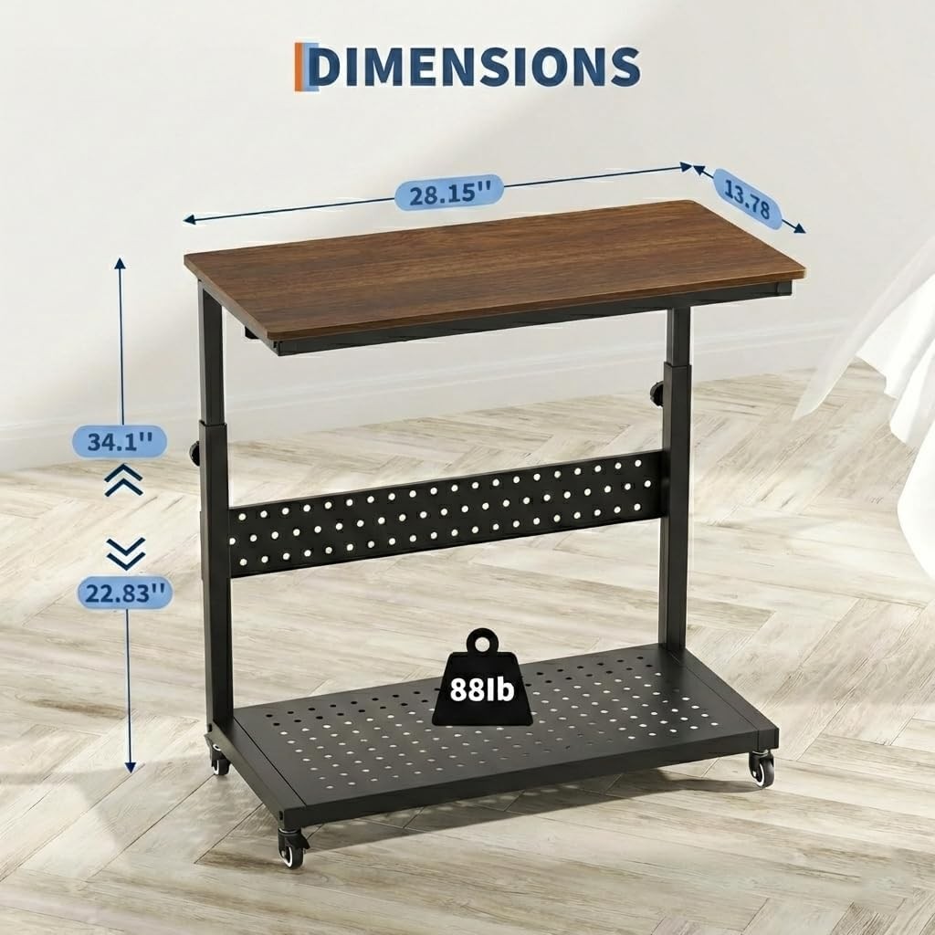 Computer Tower Stand PC Stand Mobile Rolling CPU Holder Cart Height Adjustable