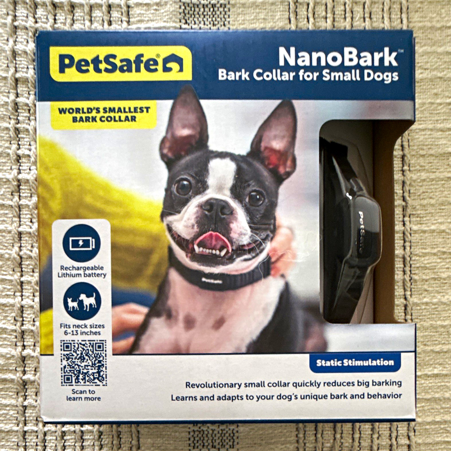 PetSafe NanoBark Rechargeable Static Bark Collar, Small, Chihuahua, PBC00-17758