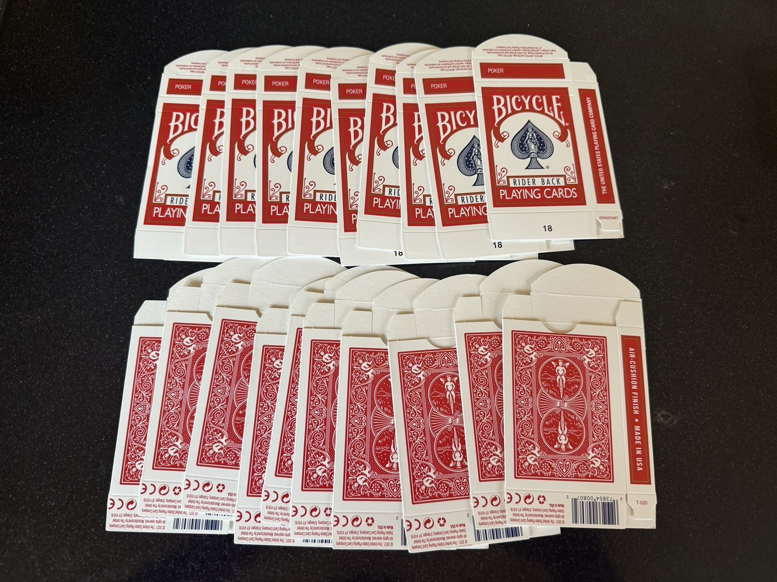 20 Bicycle Playing Card Boxes - Rider 808 RED Poker Size