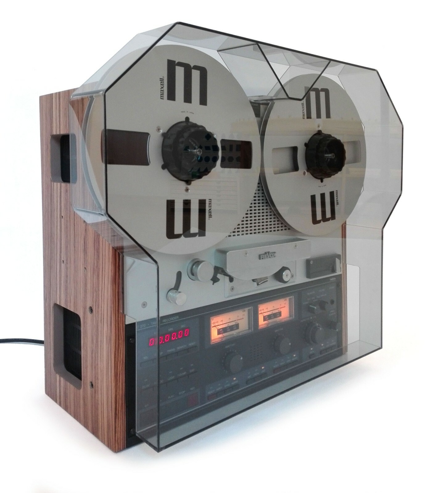 NEW Grey Dust Cover with Reel Extensions for TECHNICS Tape Recorder RS Series