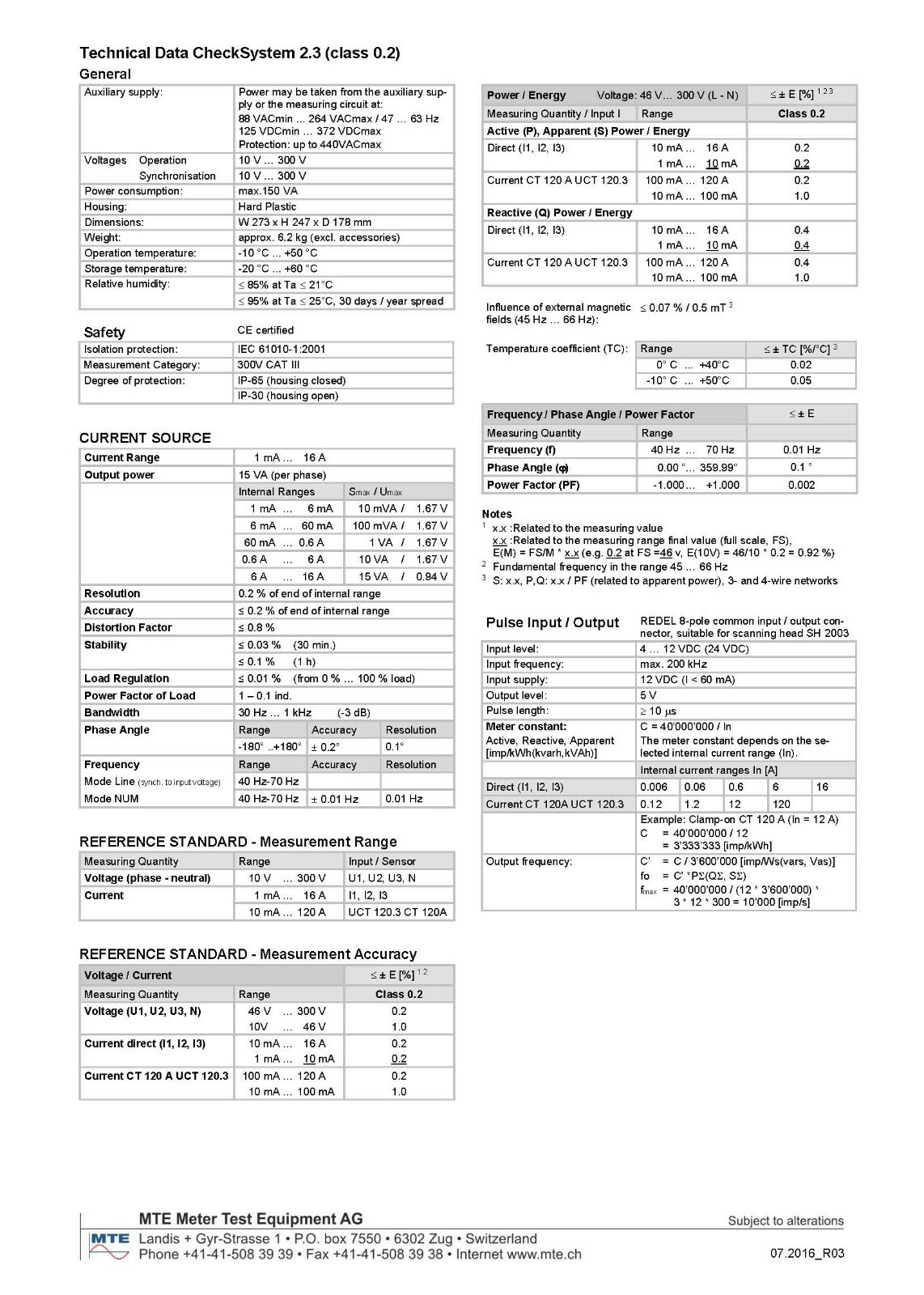 MTE CheckSystem 2.3 - Three Phase Test System with Reference 16 A