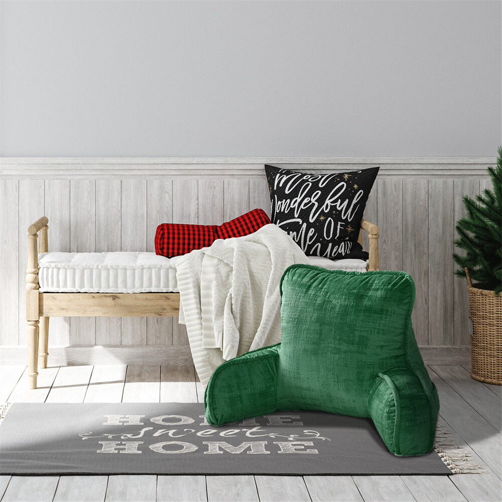 Multi Velvet Backrest Pillow Bed Cushion Support Reading Back Rest Arms Chair