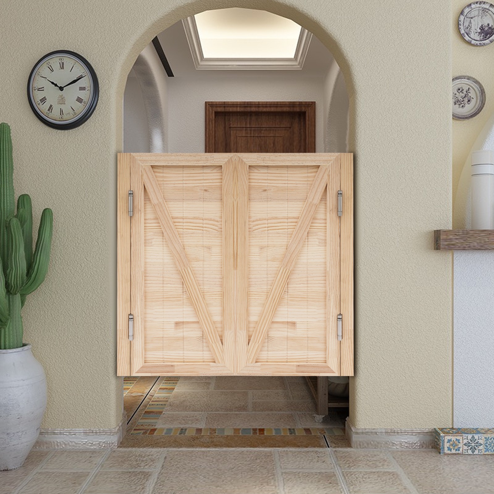 For Shop Entrance Partition 90x90cm Swing Solid Wood Door Partition Door Wood