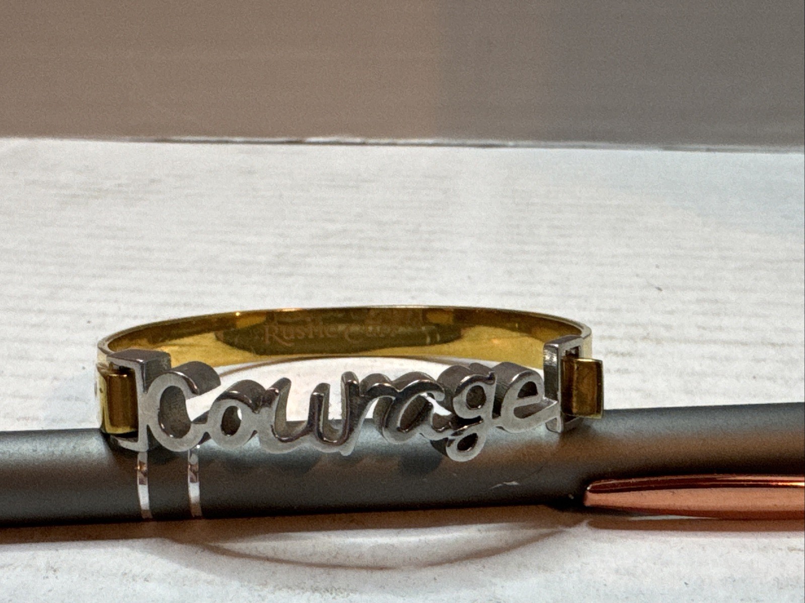Rustic Cuff Courage Bracelet