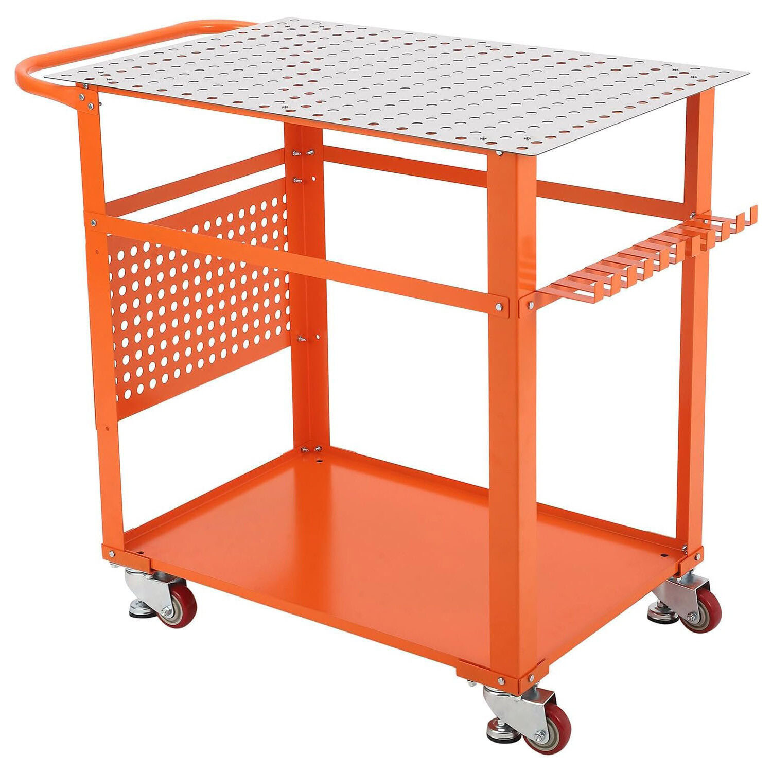 36" x 24" Welding Table 600 LBS Welding Workbench with 5/8'' Holes and Pegboard