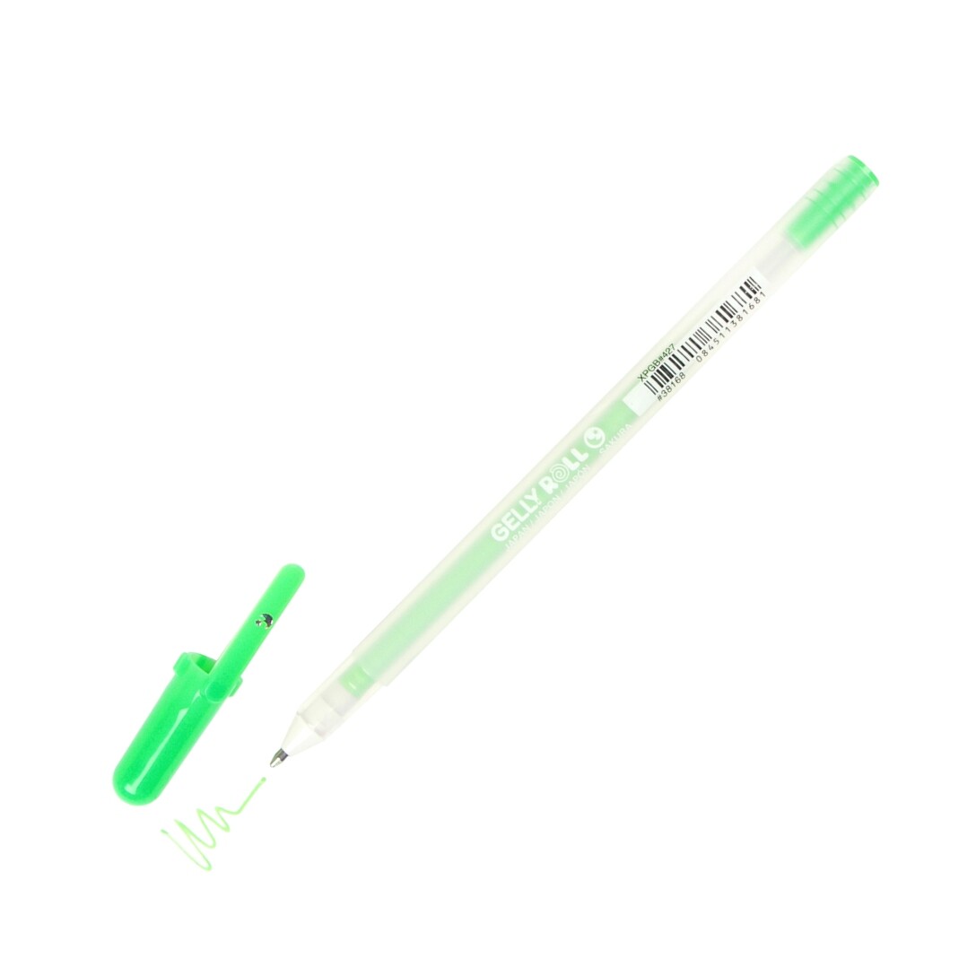38168 Sakura Gelly Roll Moonlight Gel Pen, Fluorescent Green, 1.0mm, Pack of 6