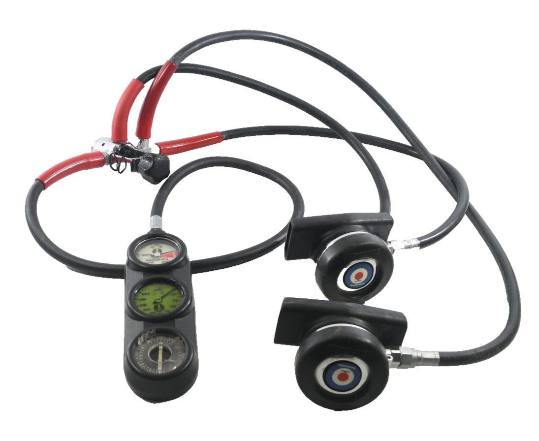 U.S. Divers 3-Gauge Console Scuba Diving Mares MR12 Regulator Set AS-IS